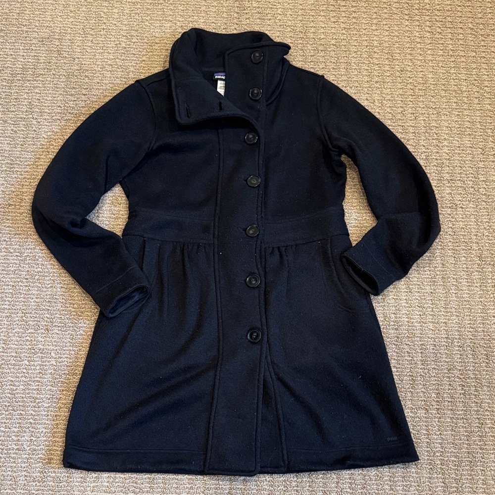 Patagonia Women's Black Pea Coat/Sweater Jacket
